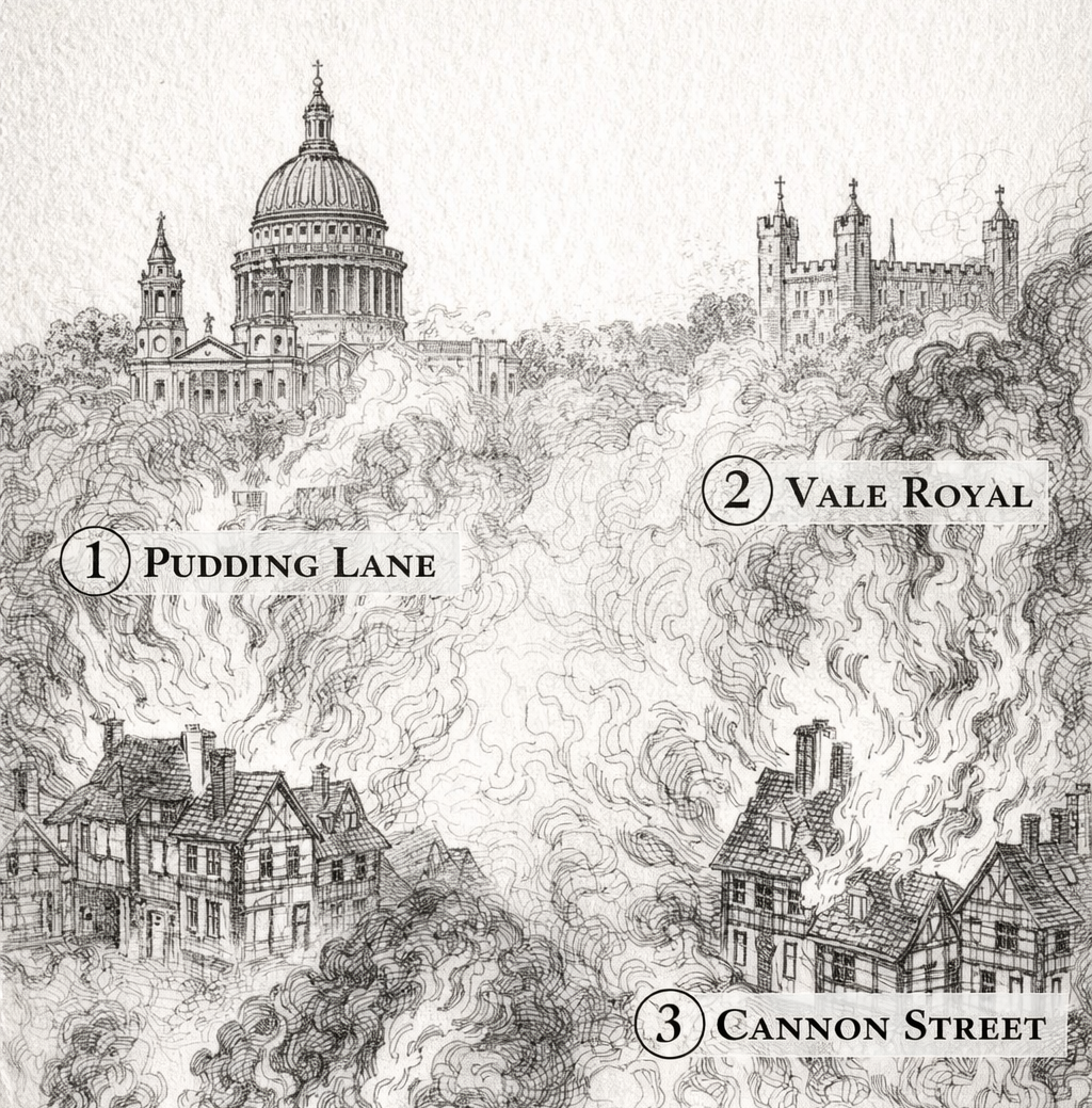 The Real Great Fire of London: Could There Have Been Three Ignition Points?