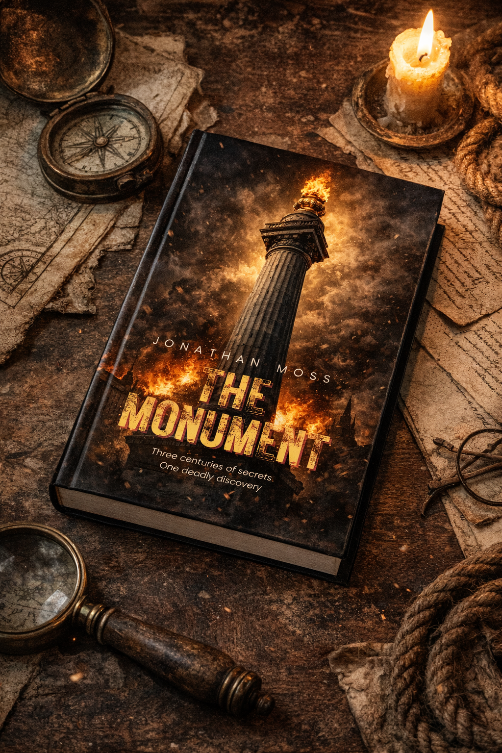 Hardback Book on Table Mockup